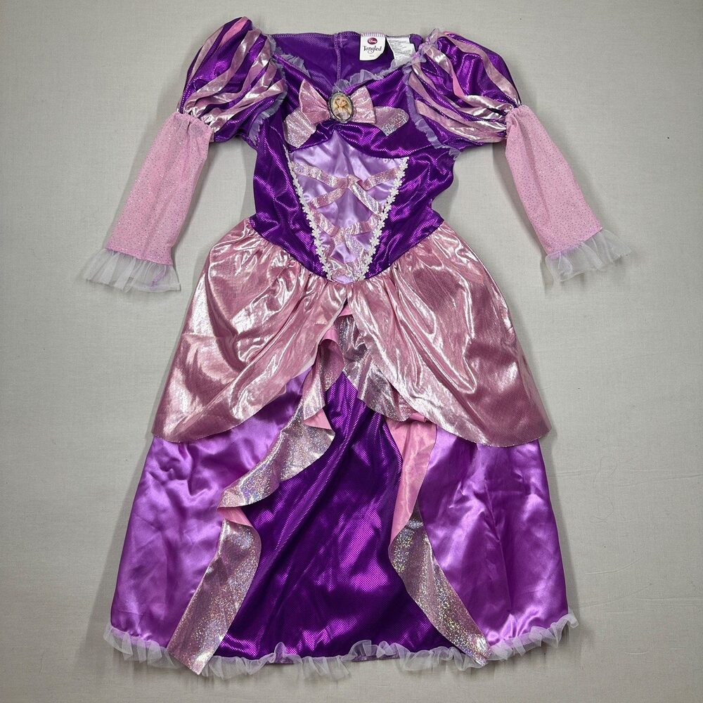Fairytale Disney Tangled Rapunzel Costume Dress Purple Sequin Girls